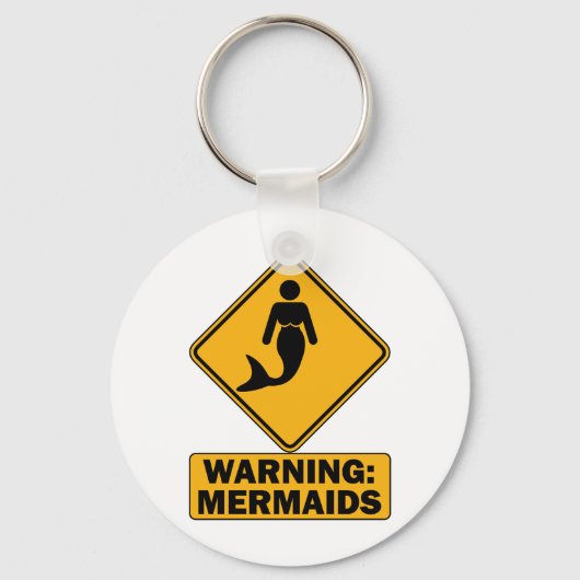Waarschuwing: Mermaids Sleutelhanger (Voorkant)