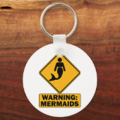 Waarschuwing: Mermaids Sleutelhanger (Voorkant)