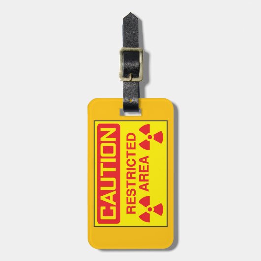 Waarschuwing met betrekking tot stralingsgevaar in bagagelabel (Voorkant verticaal)