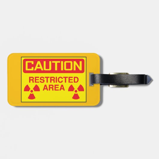 Waarschuwing met betrekking tot stralingsgevaar in bagagelabel (Achterkant horizontaal)