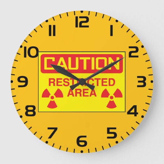 Waarschuwing met betrekking tot stralingsgevaar in grote klok (Voorkant)