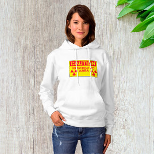 Waarschuwing met betrekking tot stralingsgevaar in hoodie