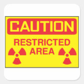 Waarschuwing met betrekking tot stralingsgevaar in vierkante sticker (Voorkant)