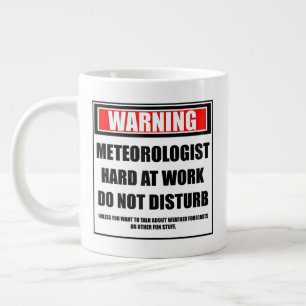 Waarschuwing Meteoroloog hard op het werk stoort n Grote Koffiekop