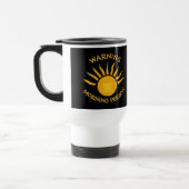 Waarschuwing Morning Person Coffee Sun Rays Black Reisbeker (Links)