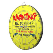 WAARSCHUWING MR INBREKER DARTBORD (Voorkant Rechts)