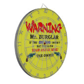 WAARSCHUWING MR INBREKER DARTBORD (Voorkant Links)