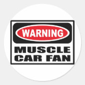 Waarschuwing MUSCLE CAR FAN Sticker (Voorkant)