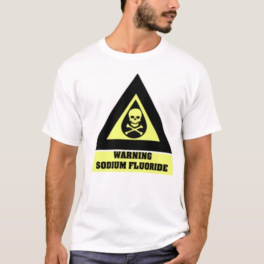 Waarschuwing natriumfluoride t-shirt (Voorkant)