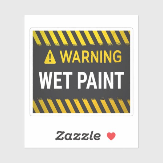 Waarschuwing natte verf sticker (Vel)
