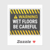 Waarschuwing Natte Vloeren Wees Voorzichtig Sticker (Vel)