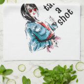 Waarschuwing neem een schot theedoek (Gevouwen)