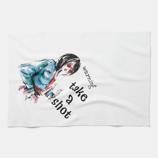 Waarschuwing neem een schot theedoek (Horizontaal)