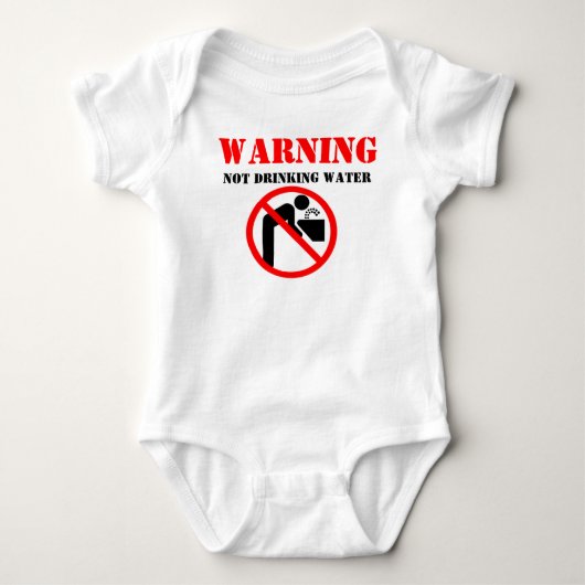 Waarschuwing NIET Drink water Romper (Voorkant)