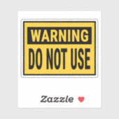 Waarschuwing Niet Gebruiken Sticker (Vel)