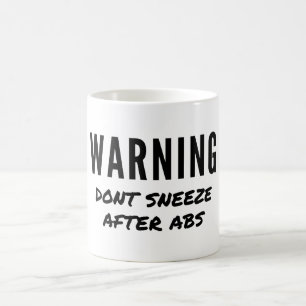 Waarschuwing Niet niezen na ABS training Koffiemok