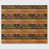 WAARSCHUWING Niet openen Tot Kerstmis niet tekenen Cadeaupapier (Vlak)