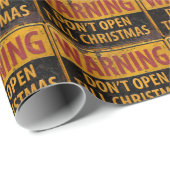 WAARSCHUWING Niet openen Tot Kerstmis niet tekenen Cadeaupapier (Rol Hoek)