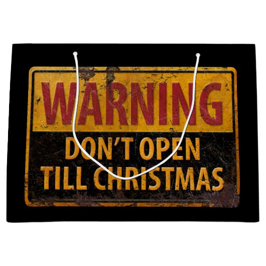 WAARSCHUWING Niet openen Tot Kerstmis niet tekenen Groot Cadeauzakje (Voorkant)