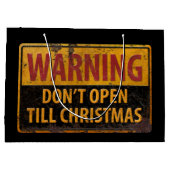 WAARSCHUWING Niet openen Tot Kerstmis niet tekenen Groot Cadeauzakje (Achterkant)