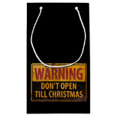 WAARSCHUWING Niet openen Tot Kerstmis niet tekenen Klein Cadeauzakje (Achterkant)