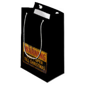 WAARSCHUWING Niet openen Tot Kerstmis niet tekenen Klein Cadeauzakje (Voorkant Gekanteld)