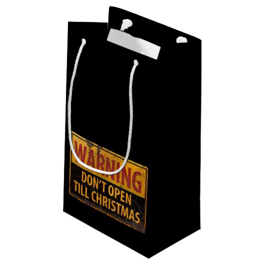 WAARSCHUWING Niet openen Tot Kerstmis niet tekenen Klein Cadeauzakje (Achterkant Gekanteld)