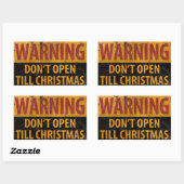 WAARSCHUWING Niet openen Tot Kerstmis niet tekenen Rechthoekige Sticker (Vel)