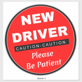 Waarschuwing Nieuwe Bestuurder Bord (Wees Geduldig Sticker