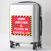 Waarschuwing Nieuwe bestuurder (wees voorzichtig) Sticker (Koffer)