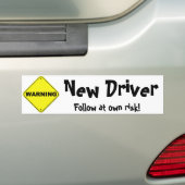 Waarschuwing: Nieuwe driver Bumpersticker (Op auto)