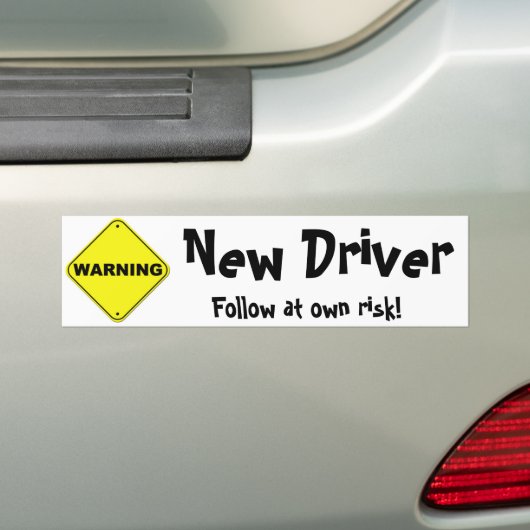 Waarschuwing: Nieuwe driver Bumpersticker (Op auto)