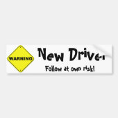 Waarschuwing: Nieuwe driver Bumpersticker (Voorkant)