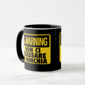 Waarschuwing Non Ci Scassare a Minchia Funny Sicil Mok (Voorkant links)