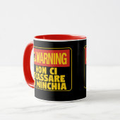 Waarschuwing Non Ci Scassare a Minchia Funny Sicil Mok (Voorkant links)