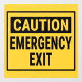 Waarschuwing nooduitgang raamsticker (Vel)