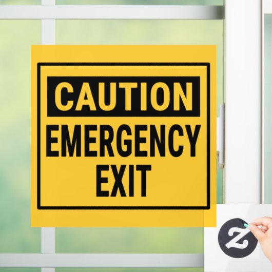 Waarschuwing nooduitgang raamsticker (Huis)