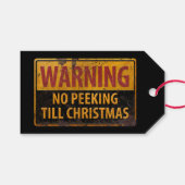 WAARSCHUWING Nr. tot Kerstmis niet tekenen Cadeaulabel (Voorkant (Horizontaal))