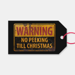 WAARSCHUWING Nr. tot Kerstmis niet tekenen Cadeaulabel