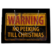 WAARSCHUWING Nr. tot Kerstmis niet tekenen Groot Cadeauzakje (Voorkant)