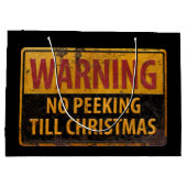 WAARSCHUWING Nr. tot Kerstmis niet tekenen Groot Cadeauzakje (Achterkant)