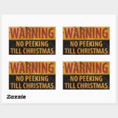 WAARSCHUWING Nr. tot Kerstmis niet tekenen Rechthoekige Sticker (Vel)