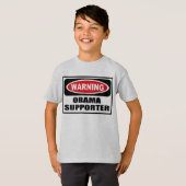 Waarschuwing OBAMA SUPPORTER Kind T-Shirt (Voorkant volledig)