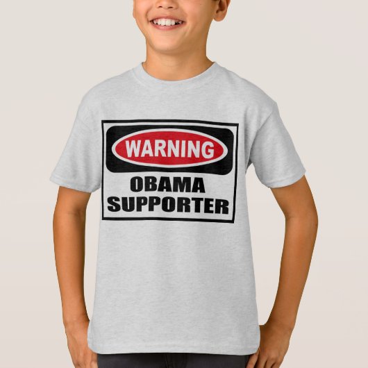 Waarschuwing OBAMA SUPPORTER Kind T-Shirt (Voorkant)