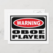 Waarschuwing OBOE PLAYER Briefkaart (Voorkant / Achterkant)