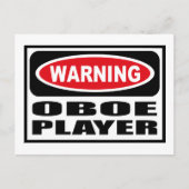 Waarschuwing OBOE PLAYER Briefkaart (Voorkant)
