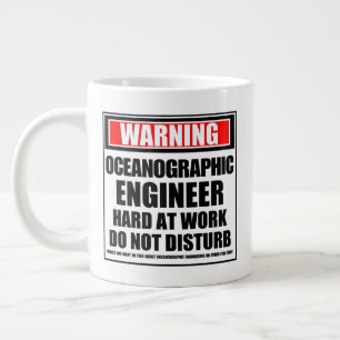Waarschuwing Oceanographic Engineer Hard At Work Grote Koffiekop