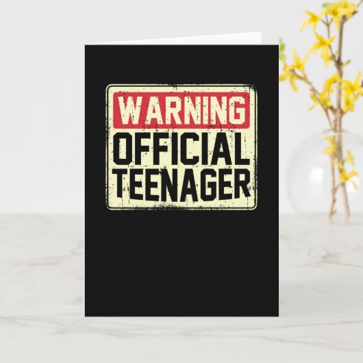 Waarschuwing Officieel Tiener Cadeau Kaart (Gele Bloem)