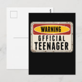 Waarschuwing Officieel Tiener Jongens Meisjes 13e  Briefkaart (Voorkant / Achterkant)