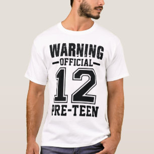 Waarschuwing Officiële 12 Vooraf-tiener T-shirt